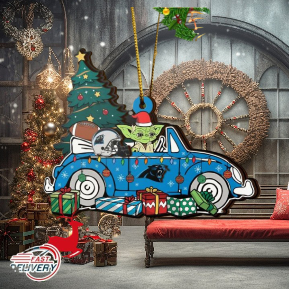 NFL Carolina Panthers And Baby Yoda Christmas Ornament 2023 Christmas Tree Decorations NFL Carolina Panthers And Baby Yoda Christmas Ornament 2023 Christmas Tree Decorations