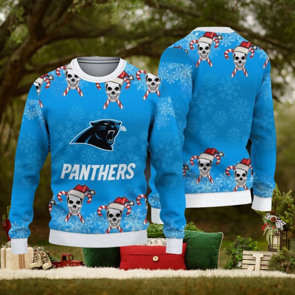 NFL Carolina Panthers Christmas Skull Sport Christmas Ugly Sweater 3D NFL Carolina Panthers Christmas Skull Sport Christmas Ugly Sweater 3D