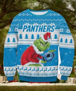 NFL Carolina Panthers Grinch Ugly Christmas Sweater Trending Sweater For 2023 Christmas Holidays