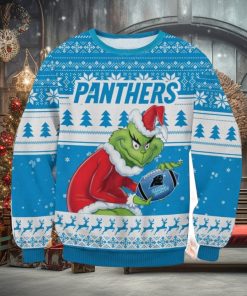 NFL Carolina Panthers Grinch Ugly Christmas Sweater Trending Sweater For 2023 Christmas Holidays