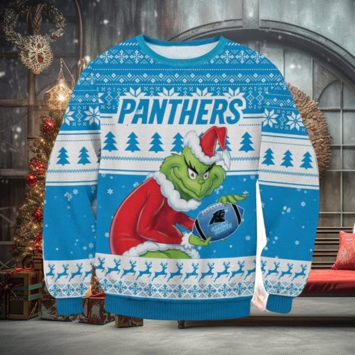 NFL Carolina Panthers Grinch Ugly Christmas Sweater Trending Sweater For 2023 Christmas Holidays