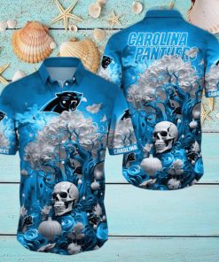 NFL Carolina Panthers Halloween Skull Pumpkin Hawaiian Shirt