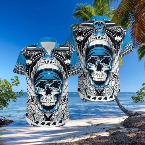 NFL Carolina Panthers Hawaiian Shirts Skull Halloween Show Off Your Team Spirit In Tropical Fashion