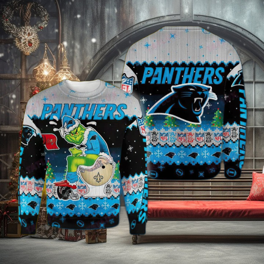 Carolina Panthers Big Logo For Unisex Ugly Christmas Sweater, All