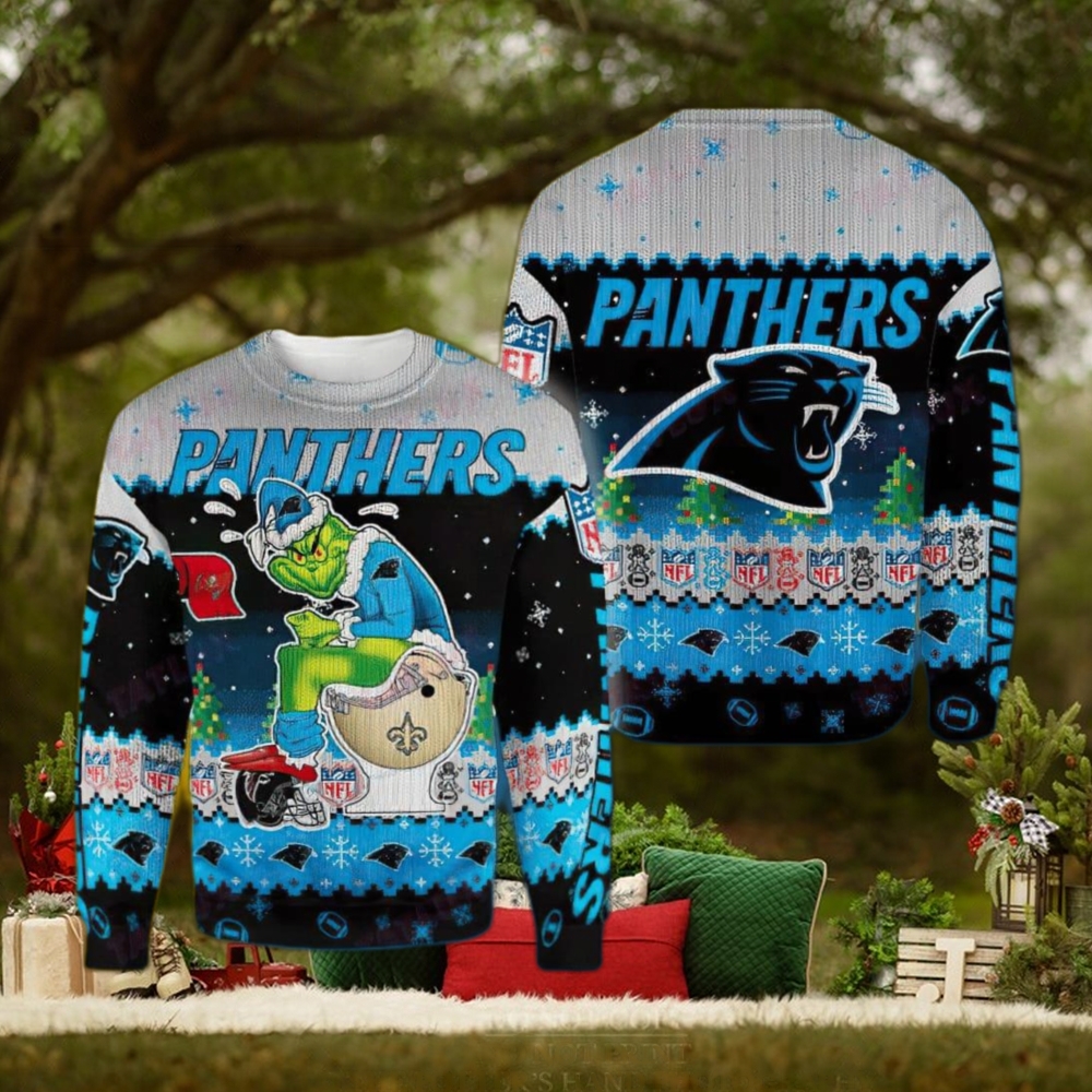 Carolina Panthers NFL Grinch Christmas Tree 3D Hoodie Pullover