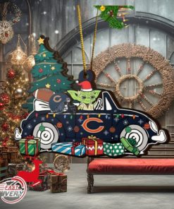 NFL Chicago Bears And Baby Yoda Christmas Ornament 2023 Christmas Tree Decorations