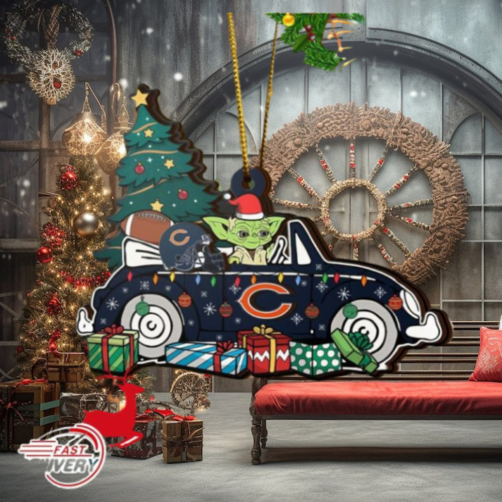 NFL Chicago Bears And Baby Yoda Christmas Ornament 2023 Christmas Tree Decorations NFL Chicago Bears And Baby Yoda Christmas Ornament 2023 Christmas Tree Decorations
