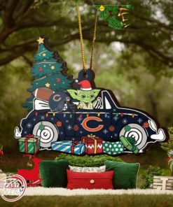 NFL Chicago Bears And Baby Yoda Christmas Ornament 2023 Christmas Tree Decorations