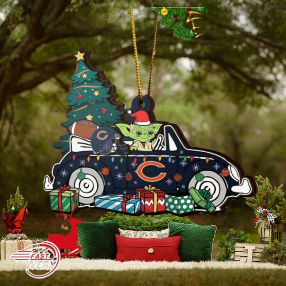 NFL Chicago Bears And Baby Yoda Christmas Ornament 2023 Christmas Tree Decorations NFL Chicago Bears And Baby Yoda Christmas Ornament 2023 Christmas Tree Decorations