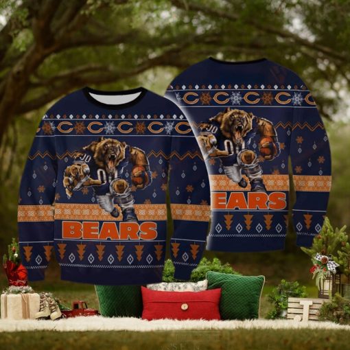 NFL Chicago Bears Christmas All Over Print Needle Ugly Sweater For Winter