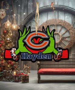 NFL Chicago Bears Grinch Christmas Ornament Personalized Your Name 2023 Christmas Tree Decorations