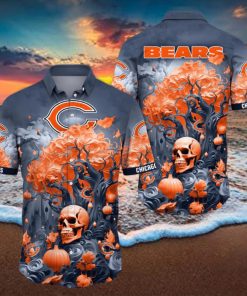 NFL Chicago Bears Halloween Skull Pumpkin Hawaiian Shirt