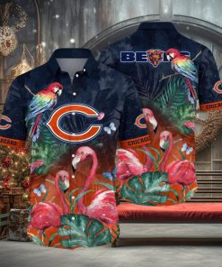 NFL Chicago Bears Hawaii Shirt Flamingo And Flower Aloha Shirt