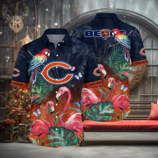 NFL Chicago Bears Hawaii Shirt Flamingo And Flower Aloha Shirt