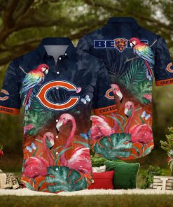 NFL Chicago Bears Hawaii Shirt Flamingo And Flower Aloha Shirt