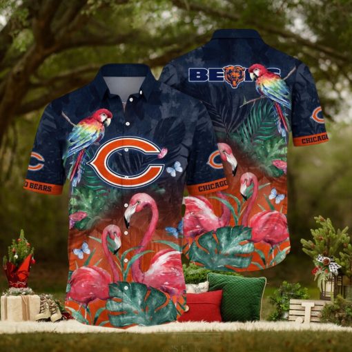 NFL Chicago Bears Hawaii Shirt Flamingo And Flower Aloha Shirt