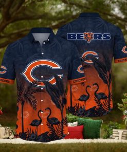 NFL Chicago Bears Hawaii Shirt Flamingo And Flower Funny Aloha Shirt