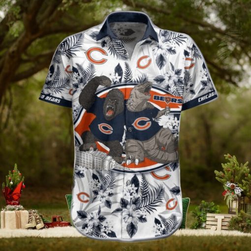 NFL Chicago Bears Hawaiian Shirt Short Kingkong Godzilla