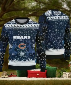 NFL Chicago Bears Poinsettia Ugly Xmas Sweater For Men Women