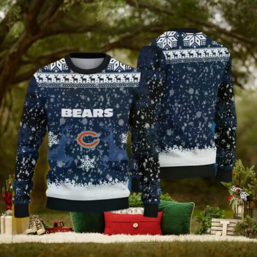 NFL Chicago Bears Poinsettia Ugly Xmas Sweater For Men Women
