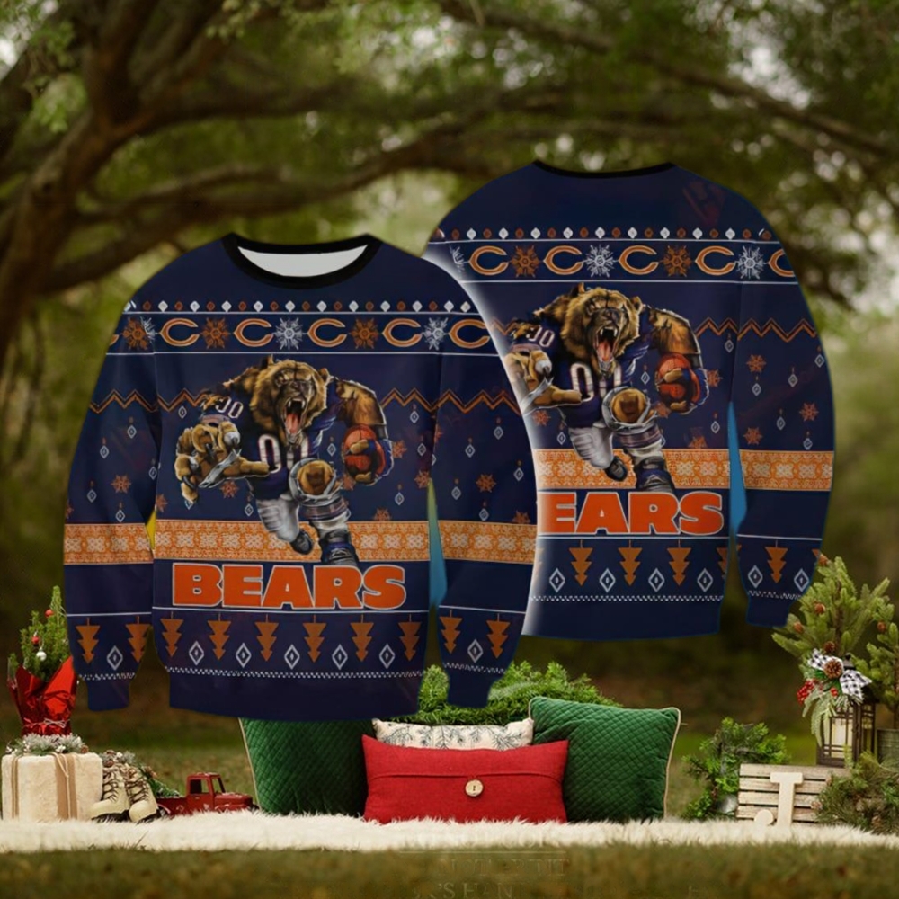 NFL Chicago Bears Star Knitted Xmas Sweater For Men Women - Limotees