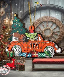 NFL Cincinnati Bengals And Baby Yoda Christmas Ornament 2023 Christmas Tree Decorations