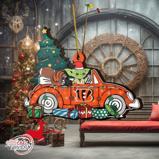 NFL Cincinnati Bengals And Baby Yoda Christmas Ornament 2023 Christmas Tree Decorations