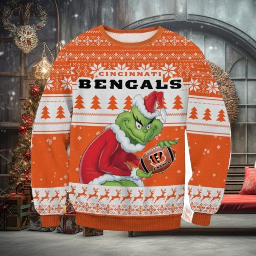 NFL Cincinnati Bengals Grinch Ugly Christmas Sweater Trending Sweater For 2023 Christmas Holidays