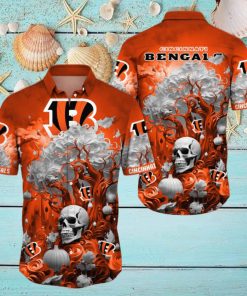 NFL Cincinnati Bengals Halloween Skull Pumpkin Hawaiian Shirt