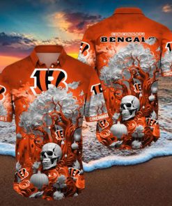 NFL Cincinnati Bengals Halloween Skull Pumpkin Hawaiian Shirt