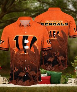 NFL Cincinnati Bengals Hawaii Shirt Flamingo And Flower Funny Aloha Shirt