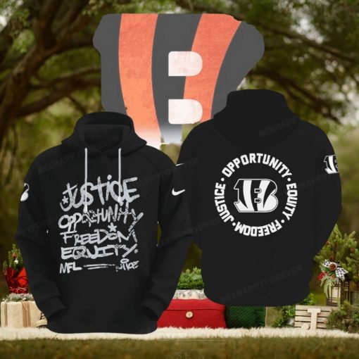 NFL Cincinnati Bengals Justice Opportunity Equity Freedom Hoodie
