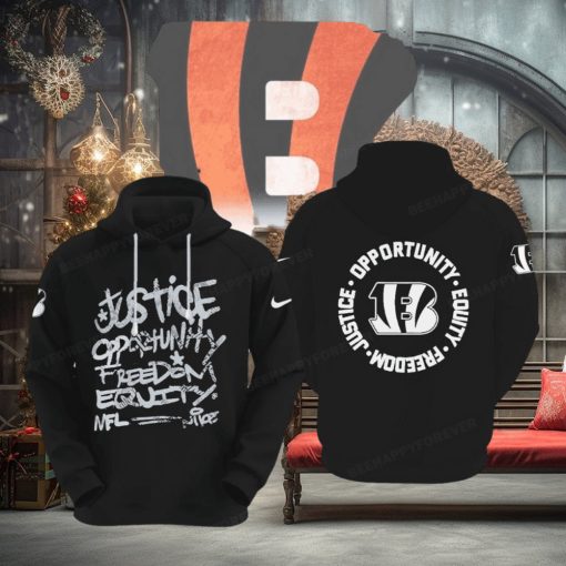 NFL Cincinnati Bengals Justice Opportunity Equity Freedom Hoodie