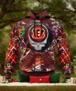 NFL Cincinnati Bengals Mix Grateful Dead, Personalized Name & Number Specialized Concepts Kits 3D Hoodie