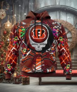 NFL Cincinnati Bengals Mix Grateful Dead, Personalized Name & Number Specialized Concepts Kits 3D Hoodie