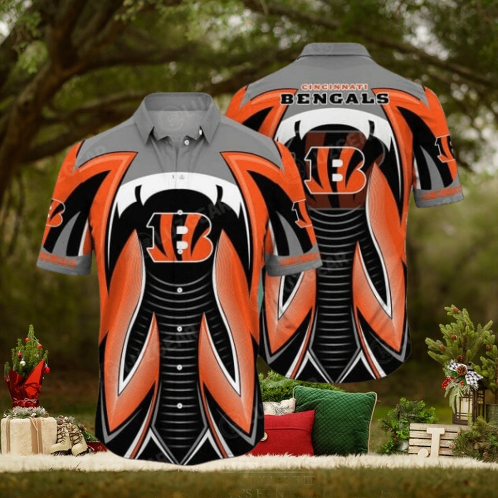 NFL Cincinnati Bengals Orange Black Hawaiian Shirt NFL Cincinnati Bengals Orange Black Hawaiian Shirt