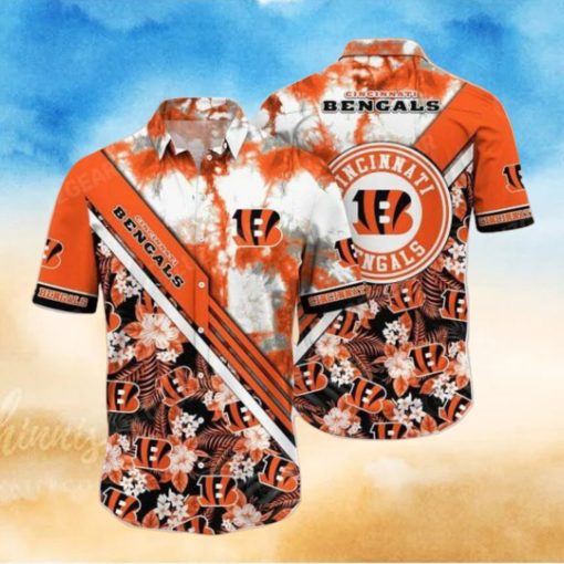 NFL Cincinnati Bengals Orange White Hawaiian Shirt