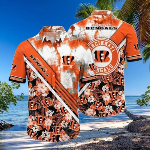 NFL Cincinnati Bengals Orange White Hawaiian Shirt