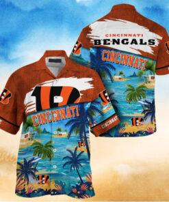 NFL Cincinnati Bengals Palm Tree Hot Summer Hawaiian Shirt Gifts Sport Fans