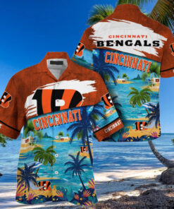 NFL Cincinnati Bengals Palm Tree Hot Summer Hawaiian Shirt Gifts Sport Fans