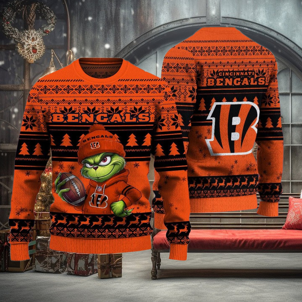 NFL Cincinnati Bengals The Grinch Ugly Christmas Sweater NFL Cincinnati Bengals The Grinch Ugly Christmas Sweater