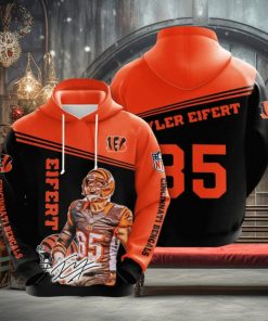 NFL Cincinnati Bengals Tyler Eifert Orange Black Pullover Hoodie