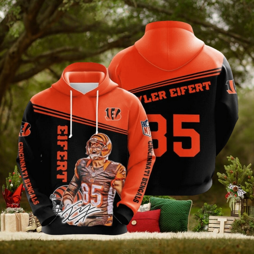 NFL Cincinnati Bengals Tyler Eifert Orange Black Pullover Hoodie NFL Cincinnati Bengals Tyler Eifert Orange Black Pullover Hoodie