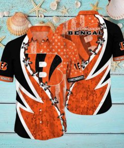NFL Cincinnati BengalsHawaiian Shirt 3D Printed Graphic American Flag Print This Summer Gift For Fans