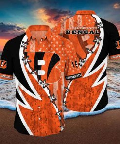NFL Cincinnati BengalsHawaiian Shirt 3D Printed Graphic American Flag Print This Summer Gift For Fans