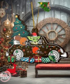 NFL Cleveland Browns And Baby Yoda Christmas Ornament 2023 Christmas Tree Decorations