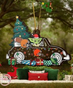 NFL Cleveland Browns And Baby Yoda Christmas Ornament 2023 Christmas Tree Decorations