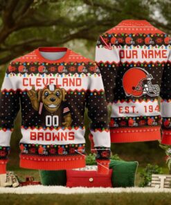 NFL Cleveland Browns Cute Mascot Custom Ugly Christmas Sweater