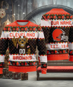 NFL Cleveland Browns Cute Mascot Custom Ugly Christmas Sweater