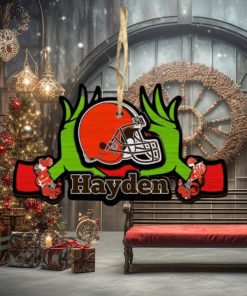 NFL Cleveland Browns Grinch Christmas Ornament Personalized Your Name 2023 Christmas Tree Decorations